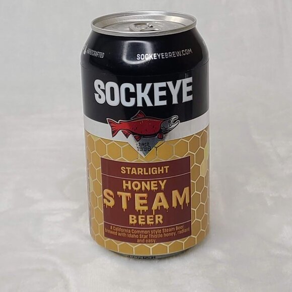 Sockeye Brewing Boise ID Starlight Honey Steam IPA Empty Beer Can Bottom Opened - Picture 2 of 7
